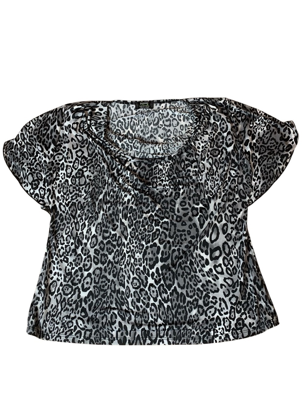 Shannon Ford New York Animal Print Cowl Neck Blouse Size L